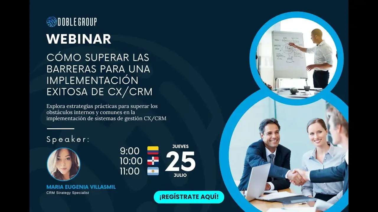 Webinar Cómo superar los obstáculos más comunes y profundos para la adopción exitosa de un CRM